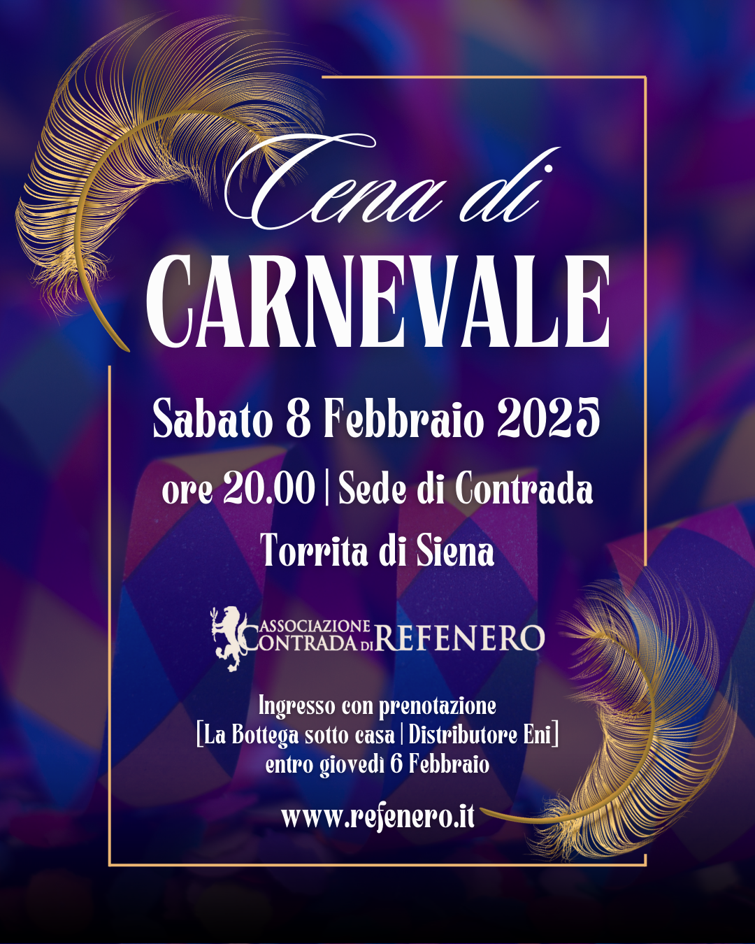 cena carnevale 2025 refenero